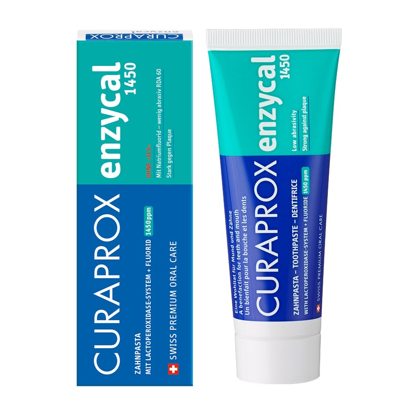 CURAPROX Enzycal 1450 Toothpaste | Protects Against Decay & Plaque | Gentle Oral Care with Mild Mint Flavor | Made in Switzerland - Image 1